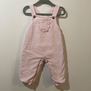 JACADI Pink Baby Girl Overalls 12 Months - Insulated for Winter!